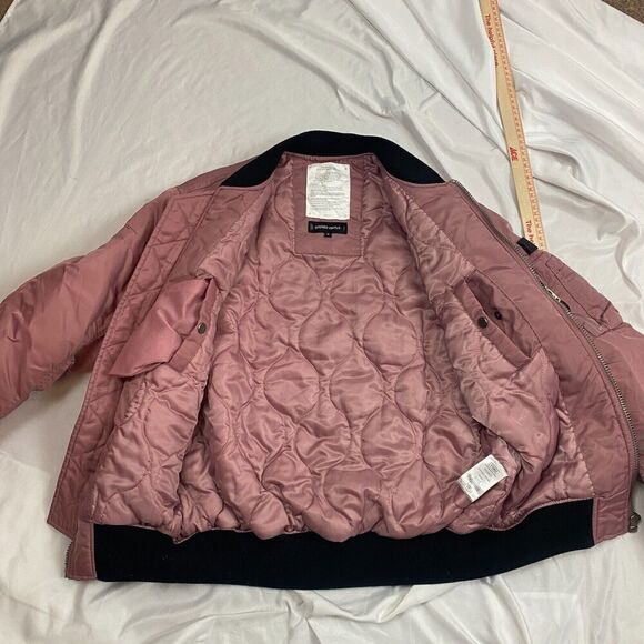 Stereo Vinyls Military Inspired Bomber Jacket Parka Pink Pockets Utility Size M - Picture 14 of 16